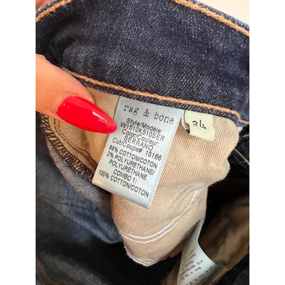 Rag & Bone Crop Denim Jeans in Blue Serrano size 24 - Picture 7 of 10